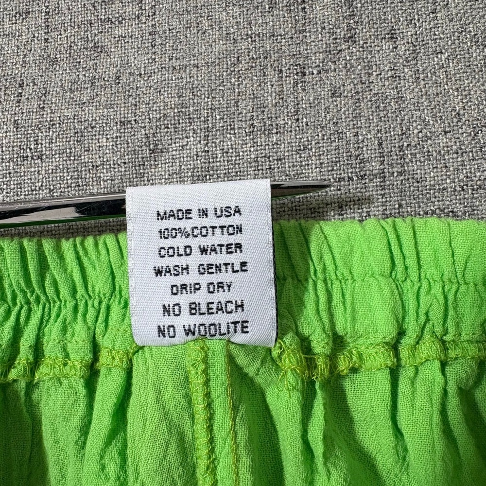 Alfredos Wife Pant Set Women Small Smocked Waist Ruffle Hem Capri Pants Green - Picture 12 of 13